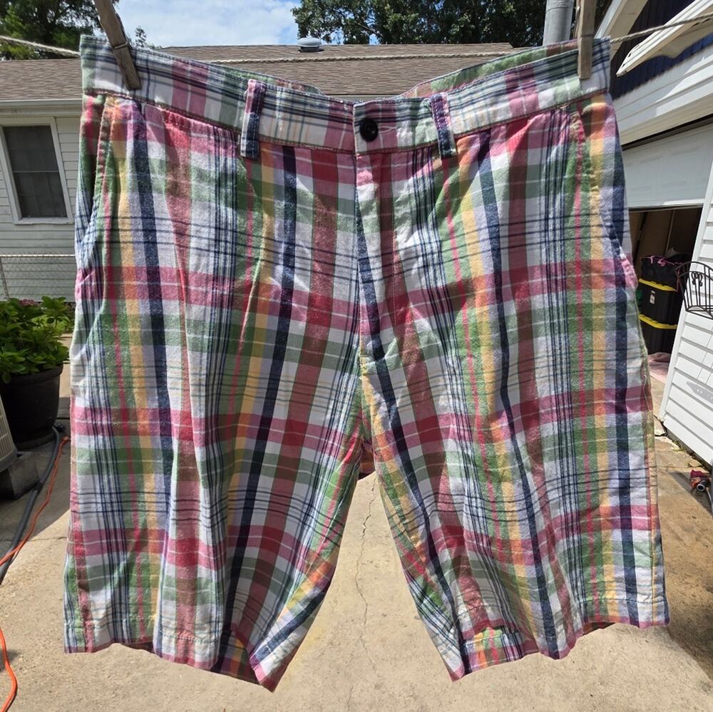 Polo Ralph Lauren Mens W32 32 vintage 90 90s plaid madras shorts cotton